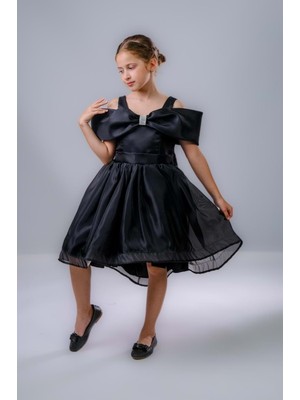 Kız Çocuk Taş Fiyonklu Isalon Elbise M00763