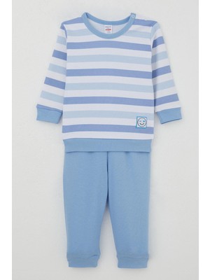 Breeze Erkek Bebek Pijama Takımı Omuzdan Patlı Sevgi Temalı Emoji Armalı 4 Ay-1 Yaş, Karışık Renk
