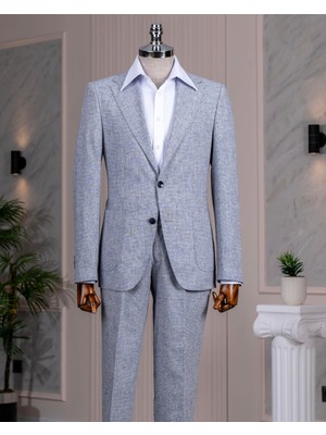 Italyan Stil Slim Fit Ceket Pantolon Takım Elbise Lacivert T14457
