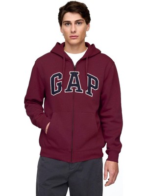 Gap Logo Relaxed Fleece Fermuarlı Sweatshirt - 674144