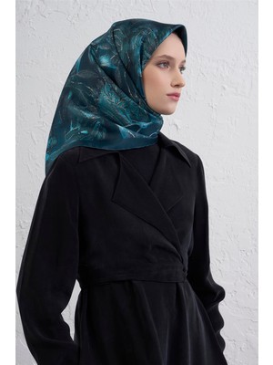 Armine Çiçek Desenli Saf Ipek Twill Eşarp 9409D 04