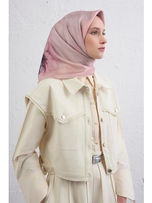 Armine Çiçek Desenli Saf Ipek Twill Eşarp 9426D 29