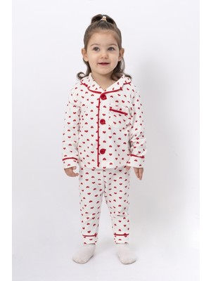 Mini Kalp Baskılı Kız Bebek Pjama Takım