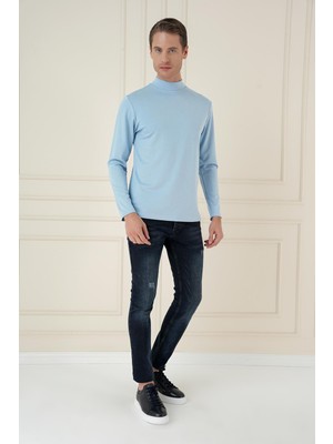 Efor Erkek TS 894 Slim Fit Açık Mavi Spor T-Shirt
