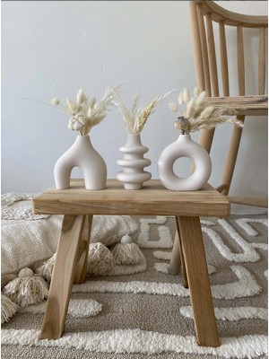 Minimal 3 Lü Dekoratif Vazo, Iskandinav Vazo Seti