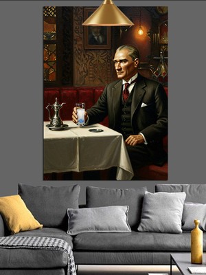 Mustafa Kemal Atatürk Dekoratif Kanvas - Mdf Ahşap Tablo