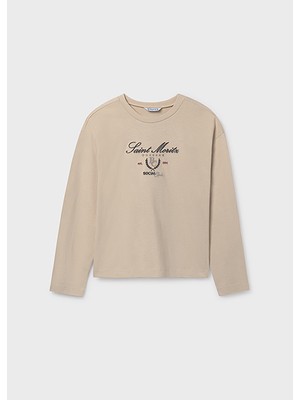 Mayoral Bej Kız Çocuk Uzun Kollu Tişört 7025