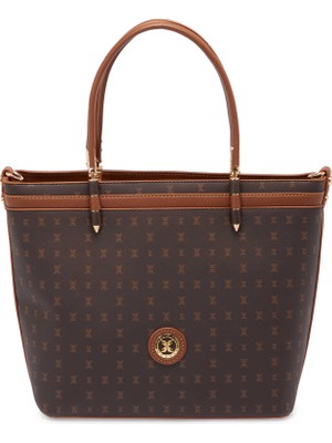 Tergan Kahve Print Kadın El Çantası - S25K1PR09179-T4J