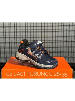 Çocuk Su Geçirmez Ortopedik Ayakkabı - Lacivert Turuncu