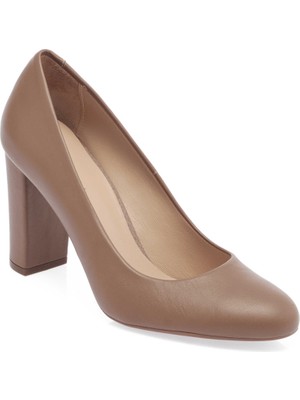 Tergan Vizon Hakiki Deri Kadın Topuklu Ayakkabı - K25I1AY67794-A44