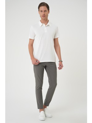 Efor Erkek Comfort Fit Modal Karışım Kıvrılmaz Polo Yaka Ekru Tişört TS 903