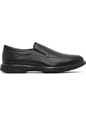 Erkek Siyah Deri Casual Ayakkabı 25WFD671218