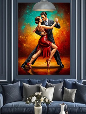 Tutkulu Tango Dansı Dekoratif Kanvas - Mdf Ahşap Tablo