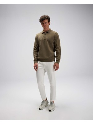 Ellesse EM602-KH Erkek Haki Yarım Fermuarlı Polo Sweat