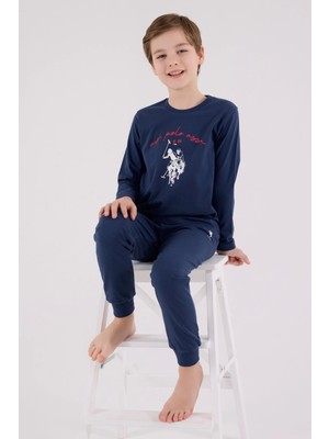 U.s. Polo Assn Uzun Kol Pijama Takım US2233-4 Koyu Indigo