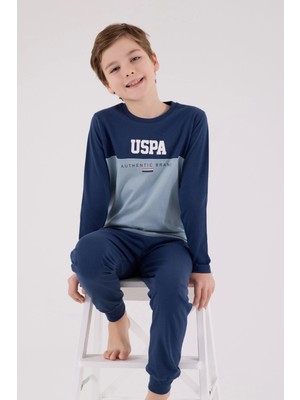 U.S. Polo Assn. Erkek Çocuk Uzun Kol Pijama Takım Koyu İndigo