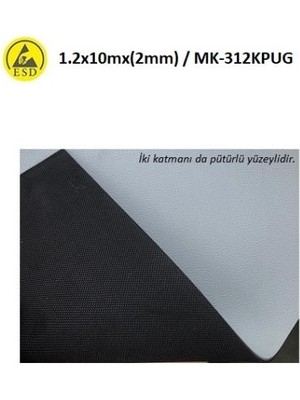 Antistatik Esd Pütürlü Yüzeyli Masa Örtüsü 1.2X10MX2MM MK-312KPUG