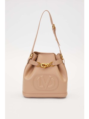 Kahve Büzgü Detaylı Omuz Çantası