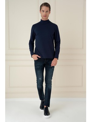 Efor Erkek TS 894 Slim Fit Lacivert Spor T-Shirt