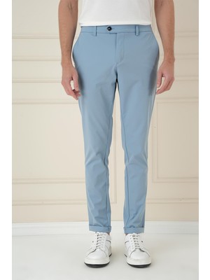 Efor Erkek Comfort Fit Rahat Kalıp Beli Lastikli Esnek Casual Havacı Mavi Pantolon P 1173