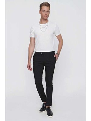 P 1096 Slim Fit Siyah Spor Pantolon