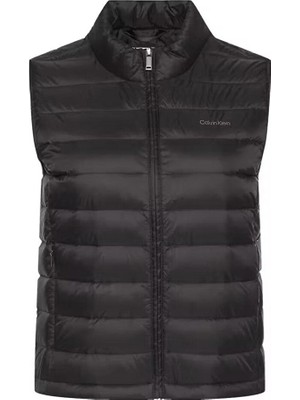 Kadın Regular Fit Dik Yaka Hafif Şişme Yelek - Siyah