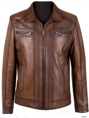 Newzaya Kahverengi Erkek Deri Mont