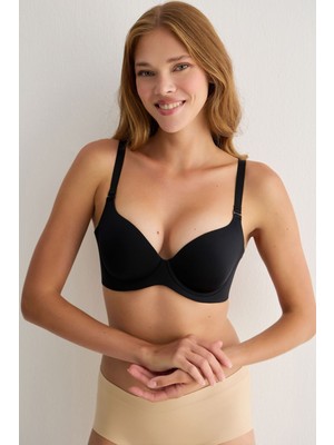 Battal Beden Balenli Dikişsiz Lazer Sütyen 3301 Siyah