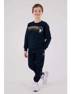 U.S. Polo Assn. U.S. Polo Assn Kids Erkek Eşofman Takımı US2212 Navy 4 - 5 Yaş Kalıp Rahat Tasarım