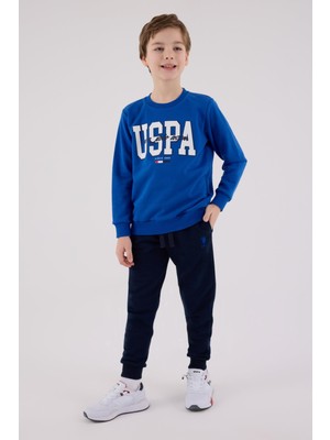 U.S. Polo Assn. U.S. Polo Assn Kids Erkek Eşofman Takımı Cobalt Lastikli Paça Örme Kumaş Türkiye Menşeli
