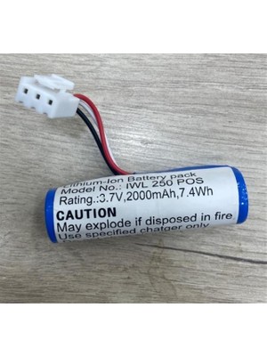 Efcell IWL250 3.7 Volt 2000Mah 18650 Lityum LI-ION Pos Cihazı Terminal Pili (12X7mm 3 Pin Soketli)