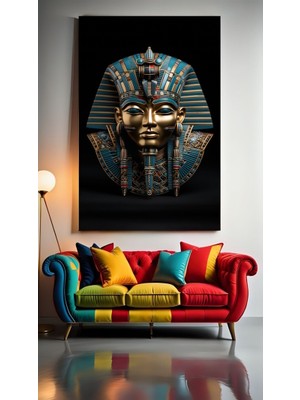 Özkacar Group Firavun Portre Iı Ev Duvar Salon Güzellik Salonu Ofis Dükkan Dekarasyon Kanvas Tablo