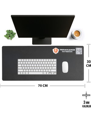 PER4MANCE Notebook 70x30 Kaydırmaz Siyah Mouse Pad