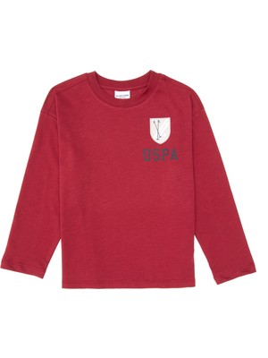 U.S. Polo Assn. Erkek Çocuk Koyu Frambuaz Bisiklet Yaka Süprem Sweatshirt 50316516-VR104