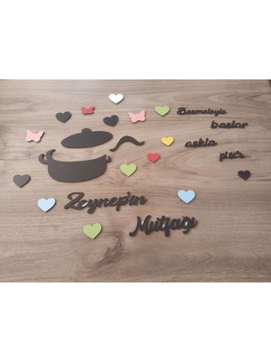 Mutfak Duvar Süsü Besmele/aşk  Bir Arada Kişiye Özel Çok Şık