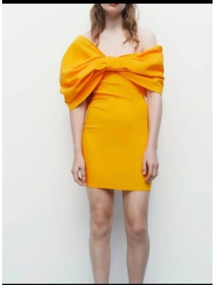 Allbucks Zara, Fiyonk Detaylı Streç Mini Elbise ABZRA0019