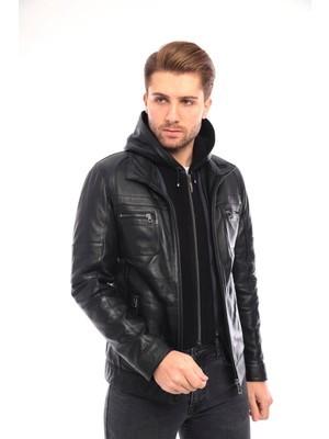 Erkek Deri Mont KAPÜŞONLU-EM02032
