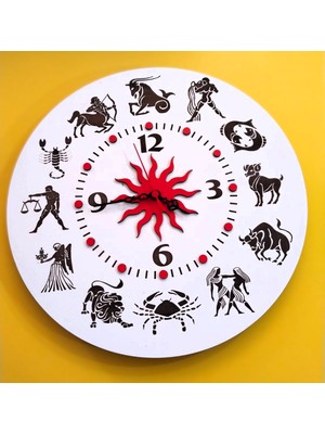Burç Temalı ( Burçlar) Kişiye Özel Isim Yazılabilinir Isteğe Bağlı Duvar Saati
