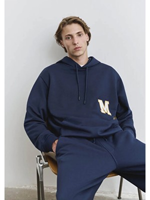 Mavi Sırt Baskılı Kapüşonlu Lacivert Sweatshirt 0S10375-89353