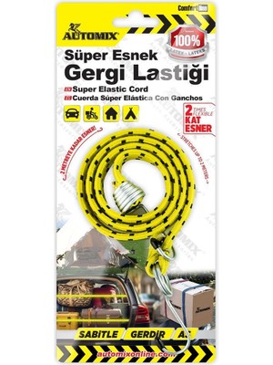 Süper Esnek Gergi Lastiği - 2 Metreye Kadar Esner Bagaj Tavan