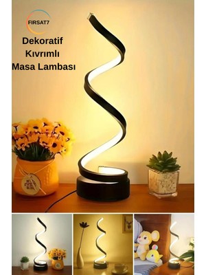 Dekoratif Kıvrımlı Masa Lambası 3 Kademeli Çocuk Odası Ev Ofis Masa Lambası Hediyelik