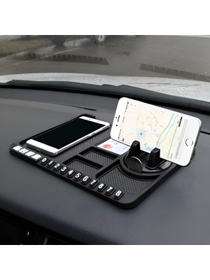 Kaymaz Silikon Araç Içi Telefon Tutucu Siyah Organizer