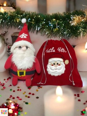 Kırmızı Noel Baba Çuvalı 30X30 Hediye Paketi