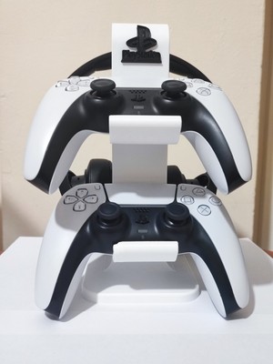 J&K Dizayn Playstation 5 Dualsense Kontrolcü ve Kulaklık Standı - Şık Tasarım, 3D Baskı, Beyaz Renk