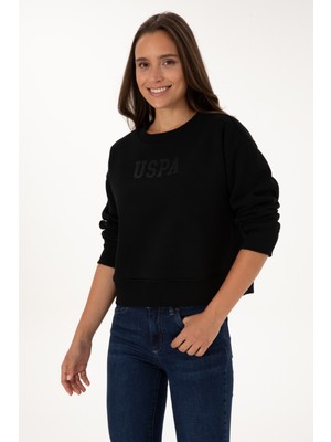 U.S. Polo Assn. Kadın Siyah Basic Sweatshirt Kolsuz Düz Yaka 50307752-VR046 Günlük Kullanım İçin