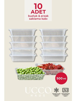 10 Adet 500ML Ekonomik Plastik Buzdolabı Dondurucu Erzak Sızdırmaz Saklama Kabı Buzluk Organizer