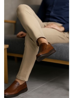 Growish GR0376 Hakiki Deri Hafif Poli Taban Rahat Günlük Ayak Sağlığına Uygun Erkek Ayakkabı