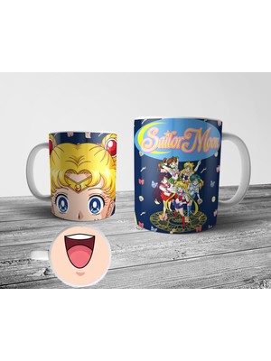 Pixxa Sailor Moon Alt Tabanı Ağız Tasarımlı Kupa Bardak