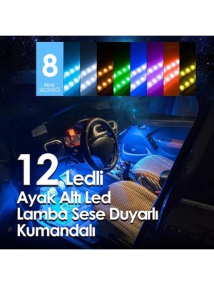 Lexus Is 300H F-Sport  E-Cvt  Araca Uygun Kumandalı Müziğe Duyarlı 12 LED Ayak Altı LED - 7 Renk Rgb