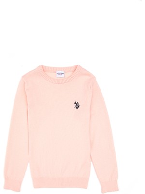 U.S. Polo Assn. Kız Çocuk Pudra Bisiklet Yaka Basic Kazak 50316808-VR042